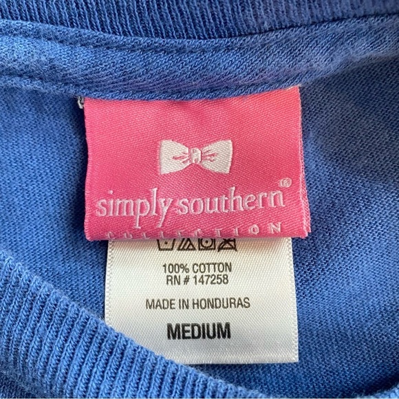 Simply Southern Women's size M Blue Drama Llama Long sleeve crew neck tee Shirt - Picture 7 of 7